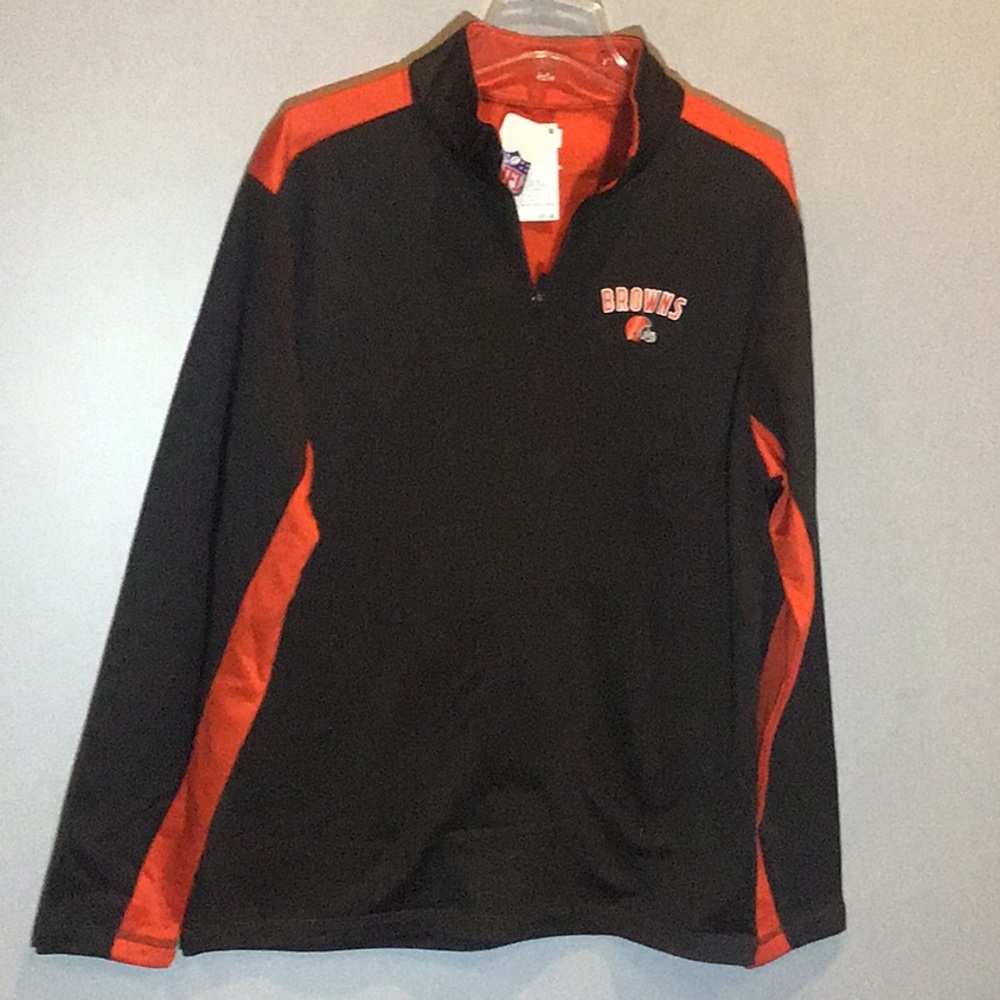 NFL Cleveland Browns 1/4 zip long sleeve shirt new